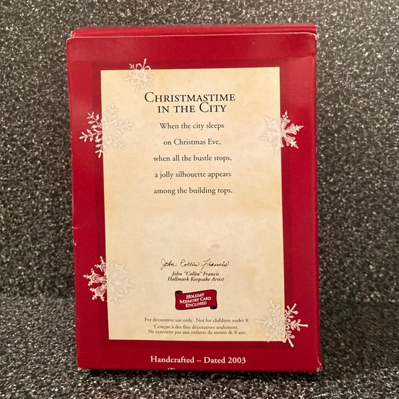 NIB Vintage Hallmark Keepsake Ornament Christmastime in the City’ 2003. Unused. - Picture 3 of 15